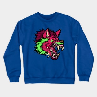 Pink Punk Wolf Crewneck Sweatshirt